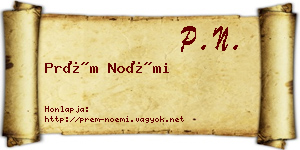 Prém Noémi névjegykártya
